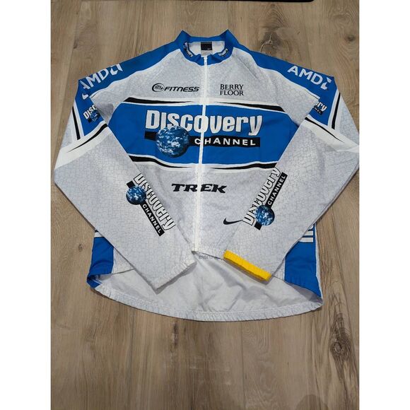 Nike Discovery Channel Trek Vintage 2005 Cycling Windbreaker Size M Jacket Italy